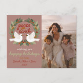 Vrede op Aarde Duiven Kerstmis CUSTOM FOTO Feestdagenkaart (Voorkant)
