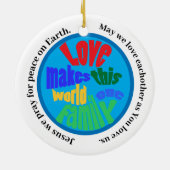 Vrede op aarde één familiegraf keramisch ornament (Achterkant)