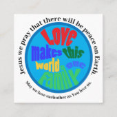 Vrede op aarde één familiegraf vierkante visitekaartje (Achterkant)