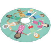 Vrede op aarde, een wereldfamilie kerstboom rok (Gekanteld)