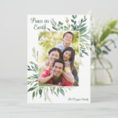 Vrede op Aarde Elegant botanische Greenerfoto Feestdagenkaart (Staand voorkant)