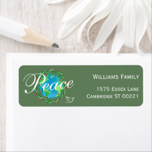 Vrede op aarde Elegant script retouradres Etiket