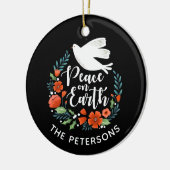 Vrede op Aarde Elegante Witte Duif Kerstfoto Keramisch Ornament (Links)