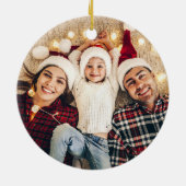 Vrede op Aarde Elegante Witte Duif Kerstfoto Keramisch Ornament (Achterkant)