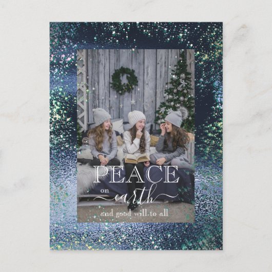 Vrede op aarde en goede wil voor Kerstmis Briefkaart (Voorkant)