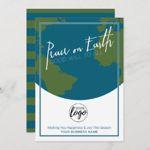 Vrede op aarde en goede wil - zakelijke Logo Feestdagenkaart