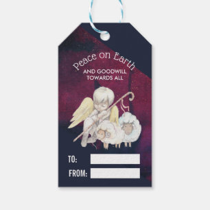 Vrede op aarde en goodwill naar Alle herders Cadeaulabel