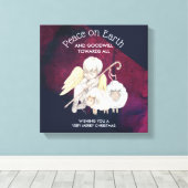 Vrede op aarde en goodwill naar Alle herders Canvas Afdruk (Insitu (Houten vloer))