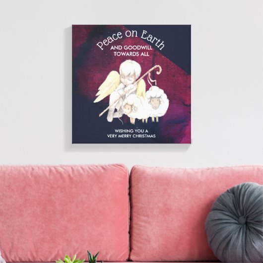 Vrede op aarde en goodwill naar Alle herders Canvas Afdruk (Insitu (Woonkamer))