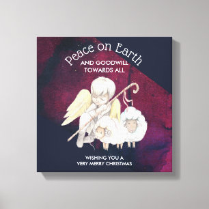 Vrede op aarde en goodwill naar Alle herders Canvas Afdruk