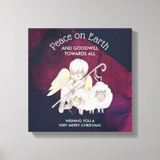 Vrede op aarde en goodwill naar Alle herders Canvas Afdruk (Voorkant)