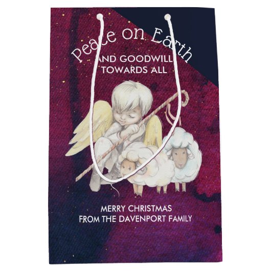 Vrede op aarde en goodwill naar Alle herders Medium Cadeauzakje (Voorkant)