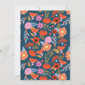 Vrede op Aarde Engel Floral Folk Art Blush Pink Feestdagenkaart (Achterkant)