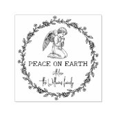 Vrede op aarde engel in gebed Christelijke kerst Zelfinktende Stempel (Design)