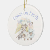 Vrede op Aarde engel Shepherd & Lambs Keramisch Ornament (Links)