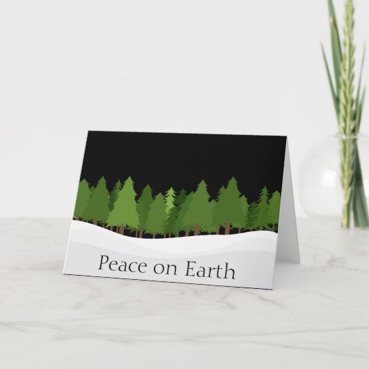 Vrede op aarde Evergreen Vakantie Feestdagen Kaart (Voorkant)