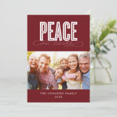 VREDE OP AARDE FAMILIEFOTO KERST FEESTDAGENKAART (Staand voorkant)