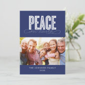 VREDE OP AARDE FAMILIEFOTO KERST FEESTDAGENKAART (Staand voorkant)