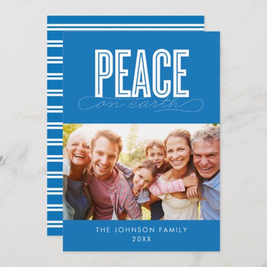 VREDE OP AARDE FAMILIEFOTO KERST FEESTDAGENKAART (Voorkant / Achterkant)