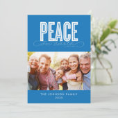 VREDE OP AARDE FAMILIEFOTO KERST FEESTDAGENKAART (Staand voorkant)