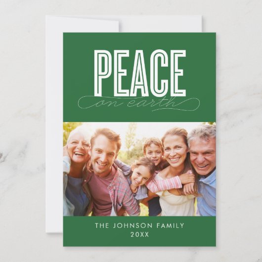 VREDE OP AARDE FAMILIEFOTO KERST FEESTDAGENKAART (Voorkant)