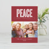 VREDE OP AARDE FAMILIEFOTO KERST FEESTDAGENKAART (Staand voorkant)