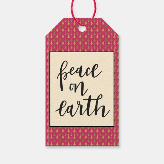 Vrede op Aarde feestdag kerstmis Cadeaulabel (Voorkant)