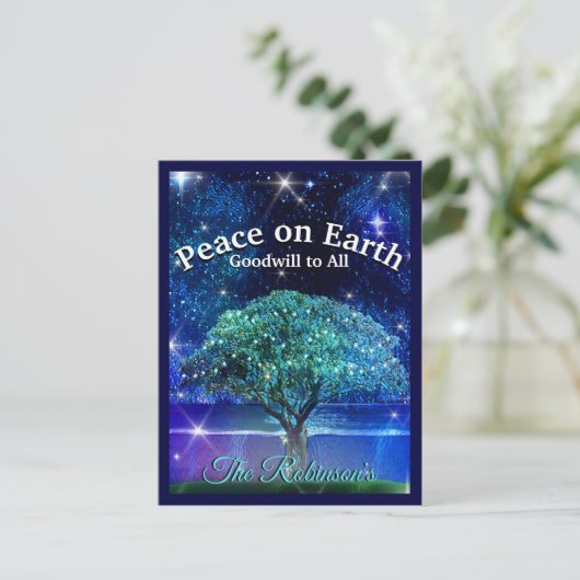 Vrede op aarde feestdagenkaart (Staand voorkant)