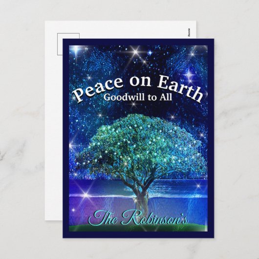 Vrede op aarde feestdagenkaart (Voorkant / Achterkant)