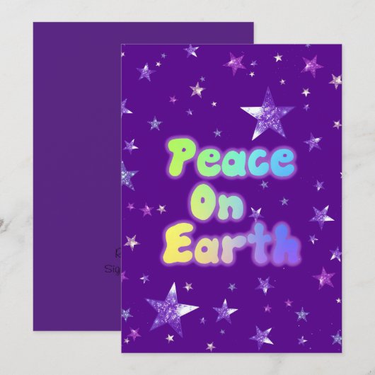 Vrede op aarde feestdagenkaart (Voorkant / Achterkant)
