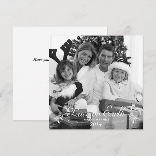 Vrede op aarde feestdagenkaart (Voorkant / Achterkant)