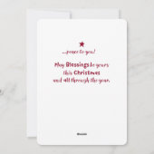 Vrede op aarde feestdagenkaart (Achterkant)