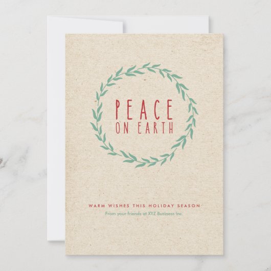 Vrede op aarde feestdagenkaart (Voorkant)