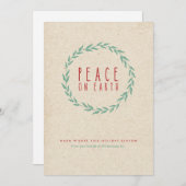 Vrede op aarde feestdagenkaart (Voorkant / Achterkant)