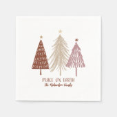 Vrede op Aarde Feestelijke Kerstbomen Vakantie Servet (Voorkant)