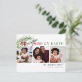 Vrede op aarde feestelijke kerstfoto's feestdagenkaart (Staand voorkant)