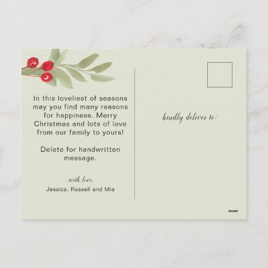 Vrede op aarde feestelijke kerstfoto's feestdagenkaart (Achterkant)