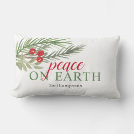 Vrede op Aarde feestelijke kerstgroen Kussen