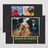 Vrede op aarde Festive Fun Modern Kerstfoto Feestdagenkaart (Voorkant / Achterkant)