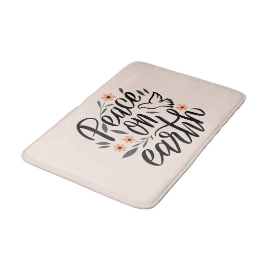 Vrede op Aarde Floral Design Badmat (Gekanteld)