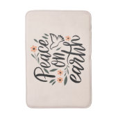 Vrede op Aarde Floral Design Badmat (Voorkant Verticaal)