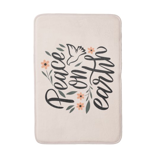 Vrede op Aarde Floral Design Badmat (Voorkant Verticaal)