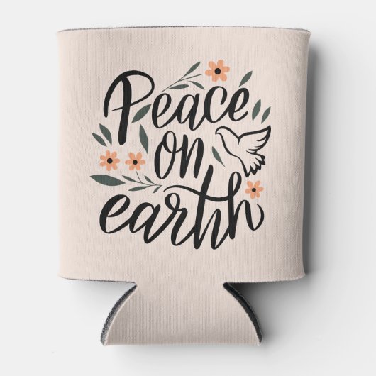 Vrede op Aarde Floral Design Blikjeskoeler (Voorkant)