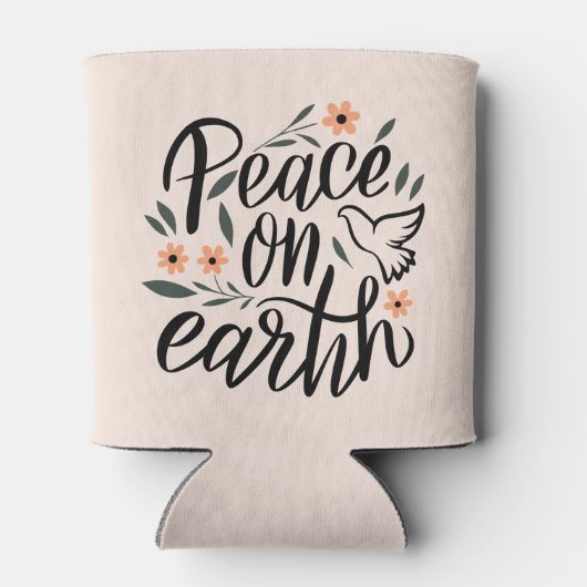Vrede op Aarde Floral Design Blikjeskoeler (Achterkant)
