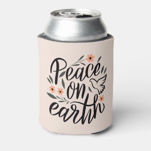 Vrede op Aarde Floral Design Blikjeskoeler (Blikje Achterkant)