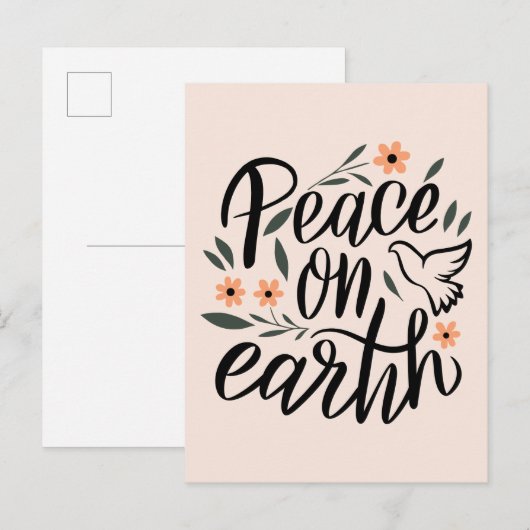 Vrede op Aarde Floral Design Briefkaart (Voorkant / Achterkant)