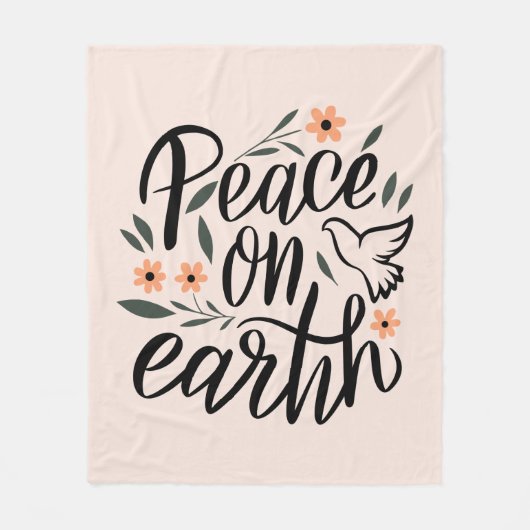 Vrede op Aarde Floral Design Fleece Deken (Voorkant)