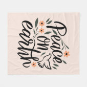 Vrede op Aarde Floral Design Fleece Deken (Voorkant (Horizontaal))