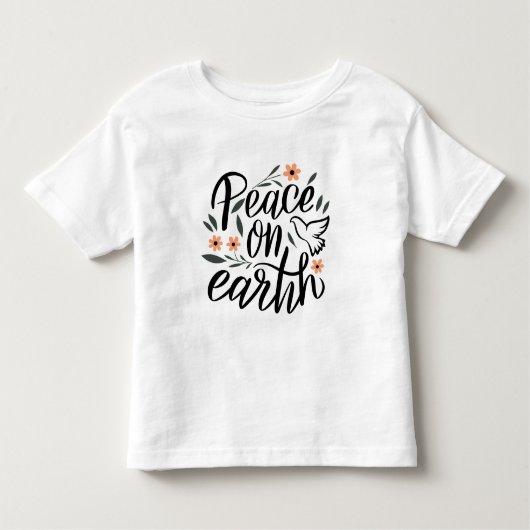 Vrede op Aarde Floral Design Kinder Shirts (Voorkant)