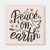 Vrede op Aarde Floral Design Magneet (Voorkant)